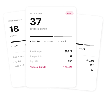 Option Plans, option planning dashboard with financial view and metrics